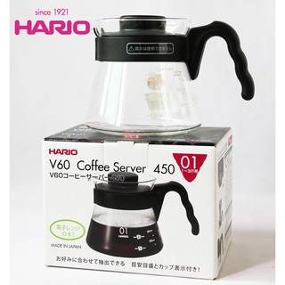 HARIO【送~專用計量匙】V60手沖咖啡玻璃壺 VCS-01B / VCY-02B 咖啡分享壺 耐熱玻璃壺 好握咖啡壺