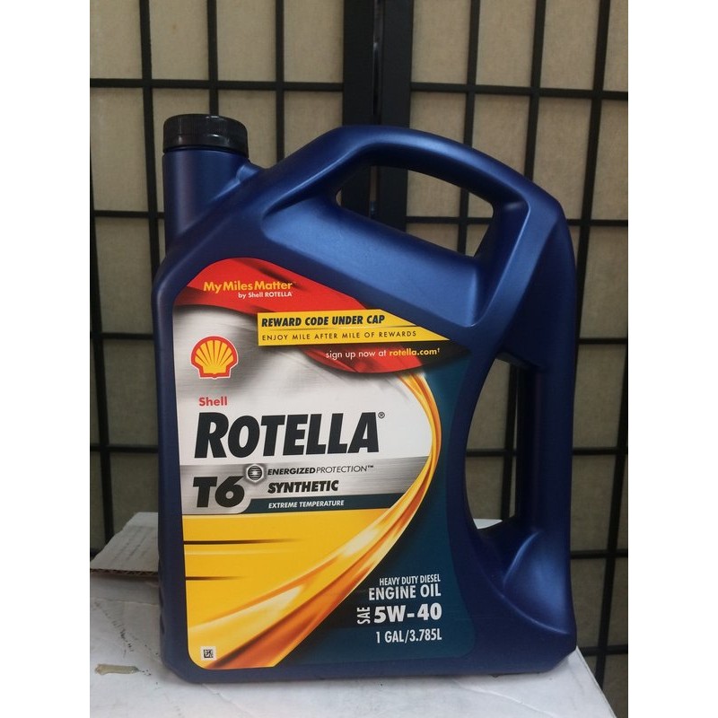 單買區【殼牌Shell】ROTELLA T6 5W-40、合成級-重車柴油引擎機油、3.78L/罐【CJ4/SM-五期】
