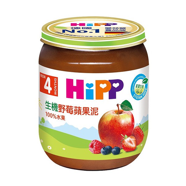 HiPP 喜寶 生機野莓蘋果泥125g【佳兒園婦幼館】