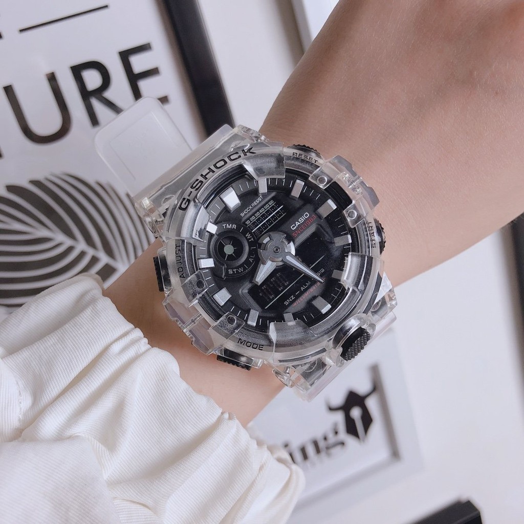 限定casio 卡西歐手錶g Shock Ga 700 透明黑運動潛水手錶情侶手錶防水數字雙顯手錶 蝦皮購物