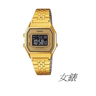 CASIO 卡西歐LA-680WGA熱銷復古小金錶×黑框數位電子錶(LA-680WGA-9B)LA670WGA-1電子錶