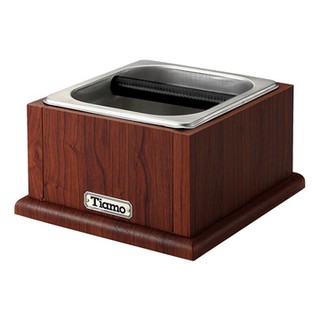 ＃Tiamo BC0149 咖啡粉渣桶+木盒【Tiamo】不鏽鋼咖啡渣桶-附木盒