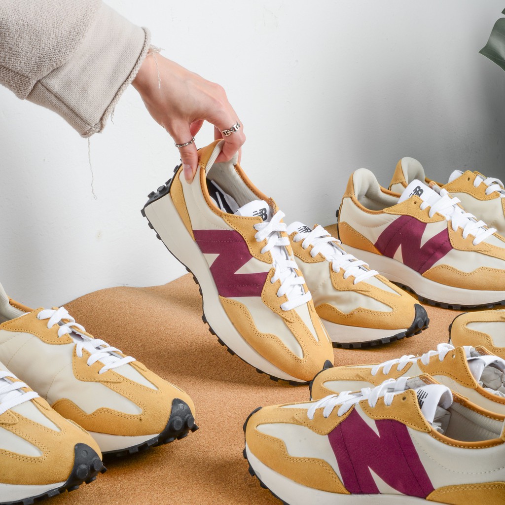 優生鞋＊New Balance NB 327 焦糖酒紅麂皮火星奶茶休閒復古運動休閒鞋MS327FA | 蝦皮購物