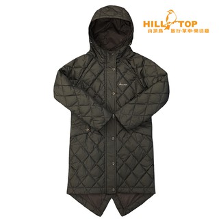 【hilltop山頂鳥】童款超撥水蓄熱羽絨長大衣f21c35黑灰