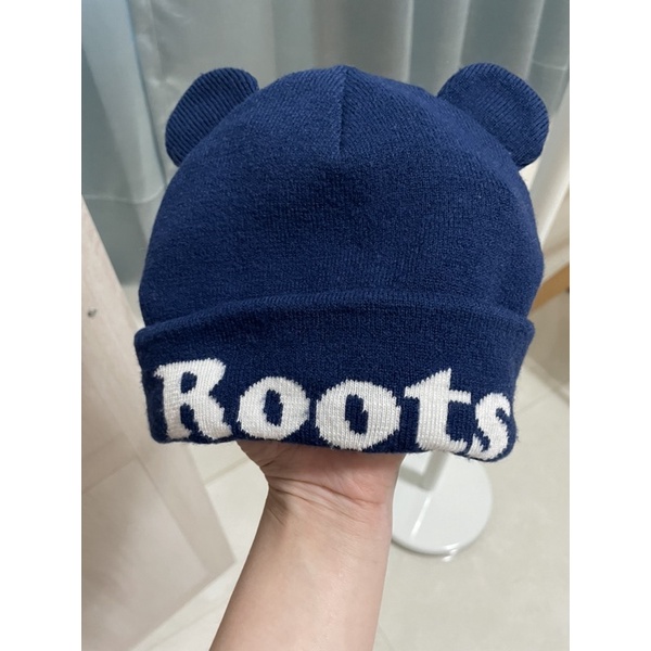 Roots嬰兒熊熊造型毛帽（二手）