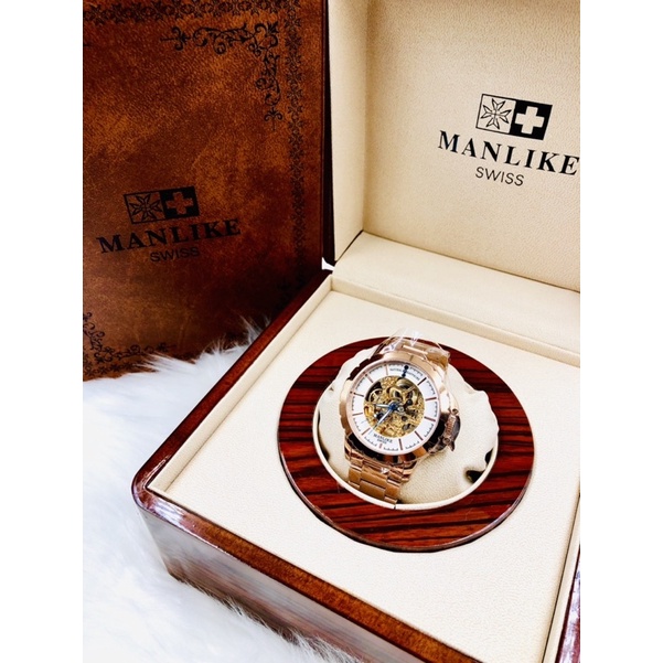 【曼莉萊克 MANLIKE】藍寶石鏤空雕花限量機械腕錶