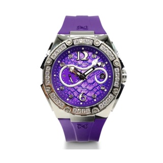 【NSQUARE】SNAKE QUEEN系列施華晶鑽時尚機械橡膠腕錶-魔幻紫/L0472-N48.7/台灣總代理公司貨享