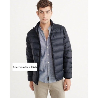A&F Abercrombie&Fitch Packable Puffer 輕量羽絨保暖立領外套-深藍