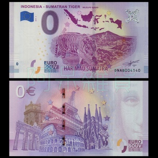 現貨實拍 2019年 0歐 印尼 蘇門答臘虎 野生動物 老虎 0元 鈔票 真鈔 歐盟 歐洲央行 人物 紀念幣 非現行貨幣
