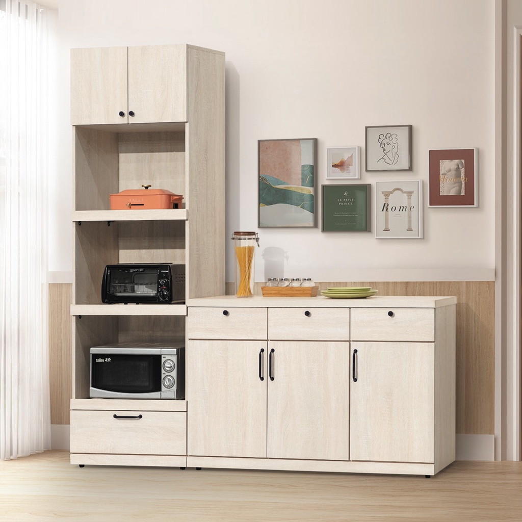 白鋼刷2尺電器櫃(單色) 白鋼刷4尺餐櫃(單色) YD米恩居家生活
