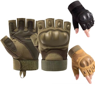 戶外戰術手套硬殼防滑耐磨半指運動手套訓練登山防護手套
