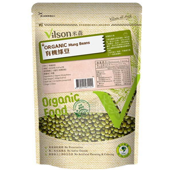 【米森 】有機綠豆(450g/包)**效期2025.01.08