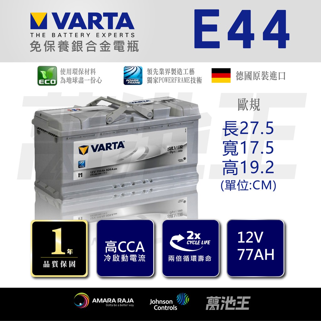 【VARTA E44】火速出貨⚡ 77Ah 福斯 VW Passat 1.8 2.0 2.3 2.8 4.0