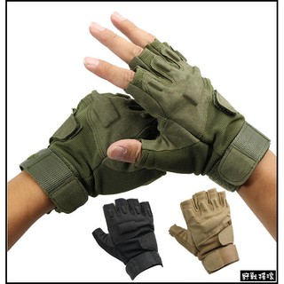 【野戰搖滾-生存遊戲】黑鷹戰術半指手套【黑色、沙色、軍綠色】戰術手套射擊手套騎車手套登山手套勤務特警