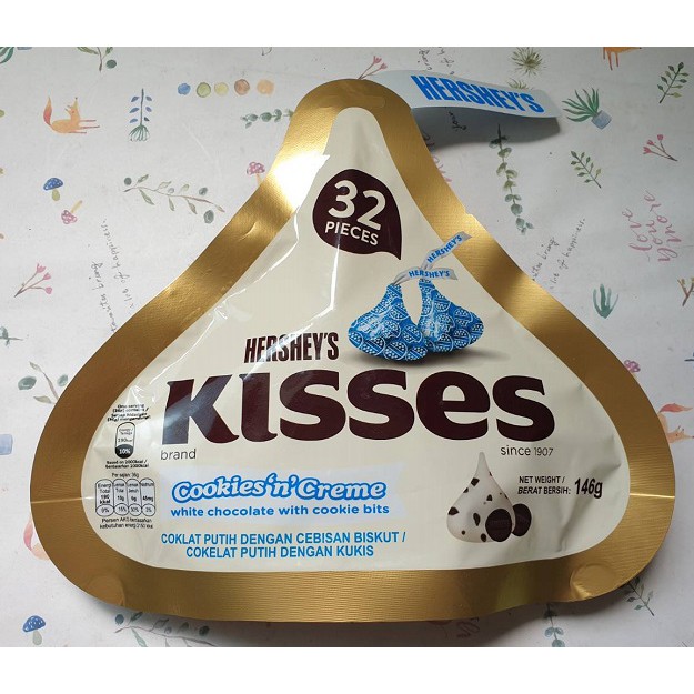 Hersheys好時kisses大水巧酥白巧克力146g 效期2021 09 08 特價79元 蝦皮購物