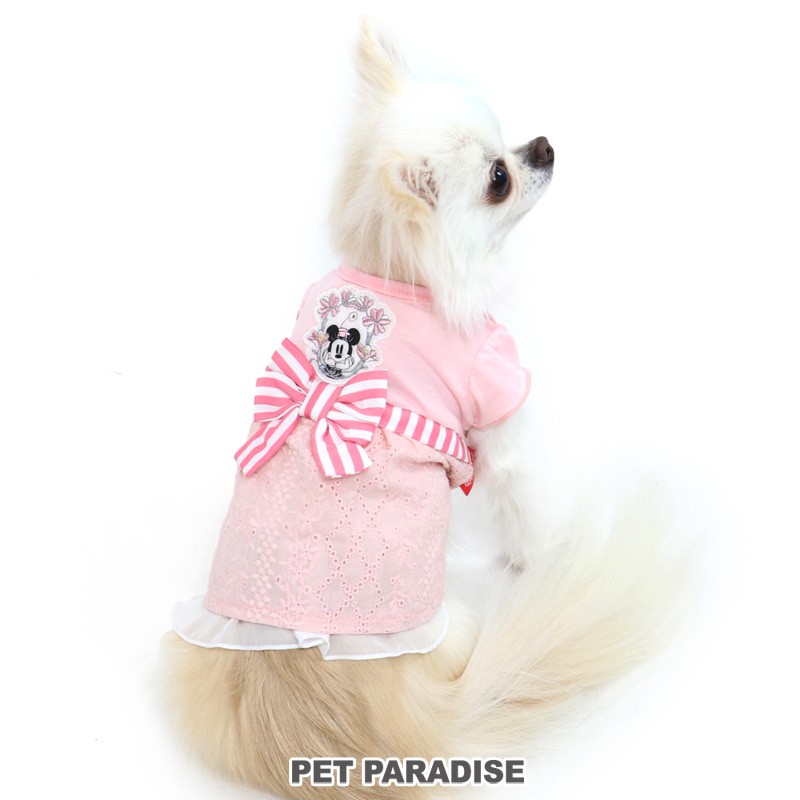 貝果貝果 日本PET PARADISE 代理Disney 米妮刺繡胡蝶結蕾絲洋裝 狗狗衣服 [D13978]