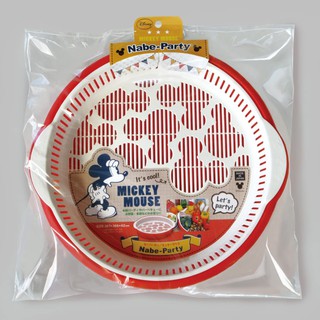 日本製MICKEY米奇蔬果瀝水洗菜籃迪士尼DISNEY圓形平底(紅)