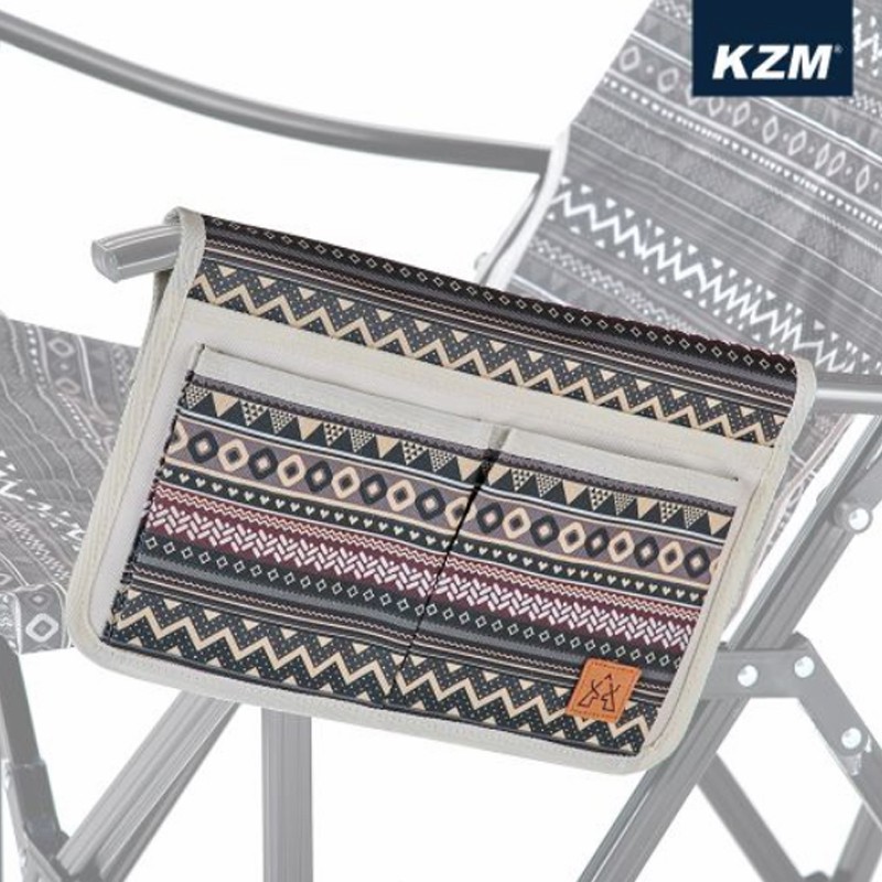 [現貨] KAZMI 彩繪民族風可拆式椅側置物袋　藍灰