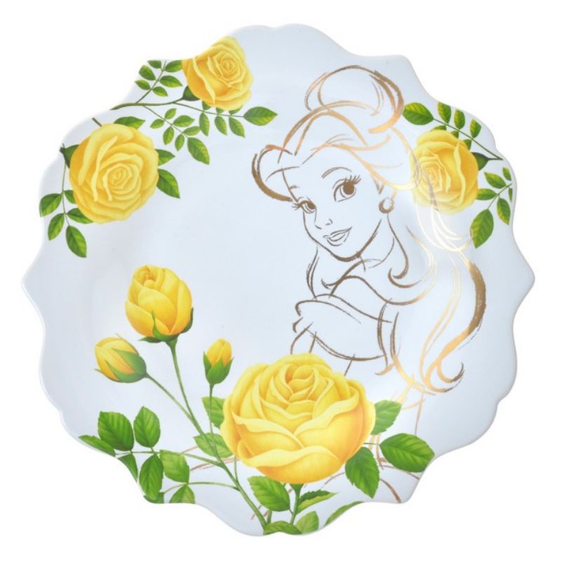 現貨 日本帶回 迪士尼商店 美女與野獸 貝兒 玫瑰 陶瓷 盤子 點心盤 碟子