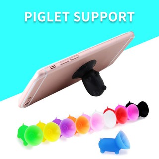可愛的迷你便攜小豬矽膠吸手機支架隨機顏色 平板支架 iPhone iPad 支架