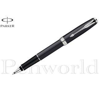 【Penworld】法國製 PARKER派克 商籟霧黑白夾鋼珠筆 P0818100