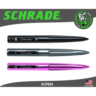 美國Schrade戰術筆防身筆6061-T6超強鋁合金筆身尖型防禦型筆尾黑色德國製筆芯,台灣製造,3色【SCPEN】