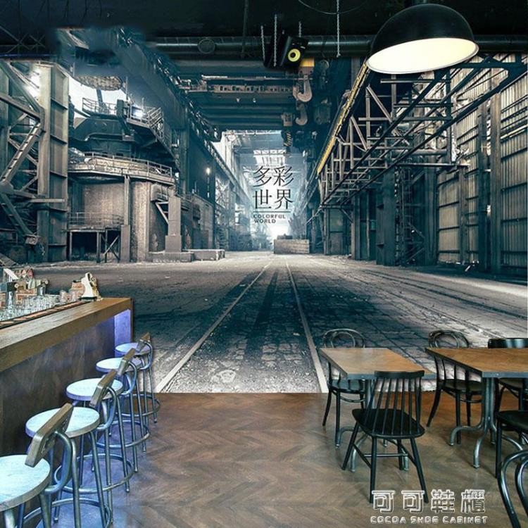 訂製復古工業風背景牆壁紙個性酒吧咖啡店牆紙3d立體空間延伸隧道壁畫 蝦皮購物