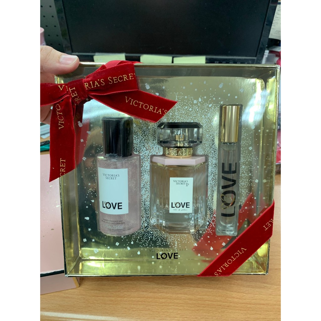 Victoria's Secret 維多利亞的秘密  暢銷香味 LOVE 香水50ML+7ML滾珠瓶+75ML噴霧 禮盒