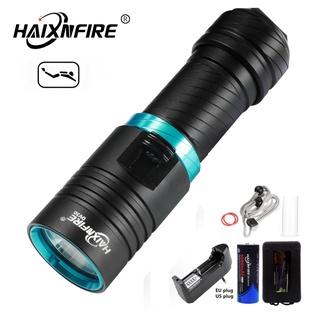 Haixnfire DV30潛水手電筒水下夜潛專用燈防水燈趕海抓魚燈LED可充電手電筒下海多功能探照燈深潛200米