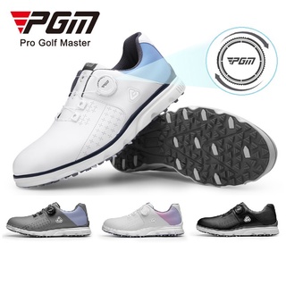 Pgm 高爾夫運動鞋新款旋鈕鞋帶防水男士運動鞋帶透氣棉襯裡防滑釘鞋