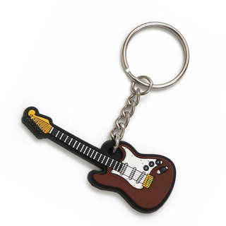 Musician Designer 橡膠迷你樂器吊飾 咖啡色 電吉他 吉他吊飾 電吉他 禮品 紀念品 鑰匙圈 MD