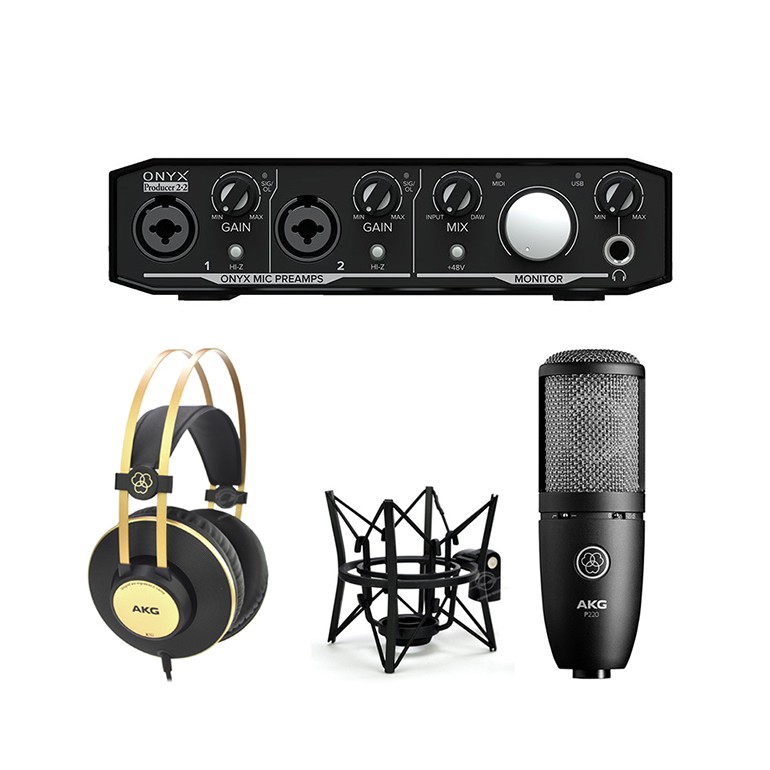 Mackie Onyx Producer錄音套組進階升級組合(搭配AKG P220電容麥+K92耳機+線材)【音響世界】