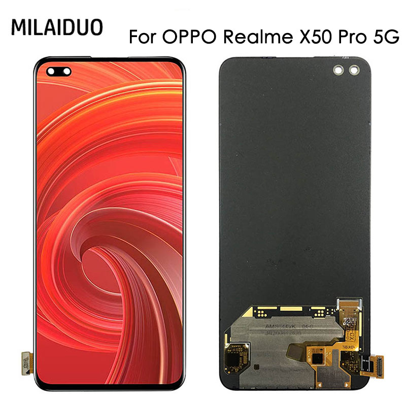 amoled(指纹)適用於真我 Realme x50 Pro 5G LCD螢幕 手機螢幕總成 液晶顯示屏 RMX2075