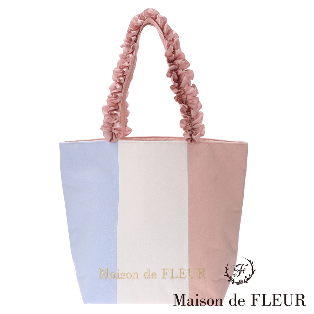 Maison de FLEUR 法式配色荷葉捲邊托特包【M】(8A22F0J7300)