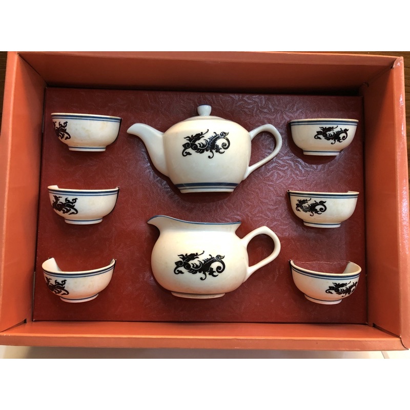 老壺王 陶瓷茶杯 茶壺 茶具  茶具組 茶道組 早期煥臣製變色龍幸福禮盒 茶具禮盒 煥臣 茶具