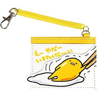 ＊FollowV＊日本雜貨《現貨》蛋黃哥 荷包蛋 彈簧伸縮 皮革票卡夾/證件夾/悠遊卡夾 絕版 Sanrio三麗鷗