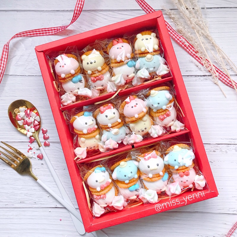 🎁超萌精緻馬林糖餅乾禮盒㊗️ 卡皮巴拉水豚禮盒 小象小豬禮盒 中秋節質感禮盒 婚禮小物 手工派對點心