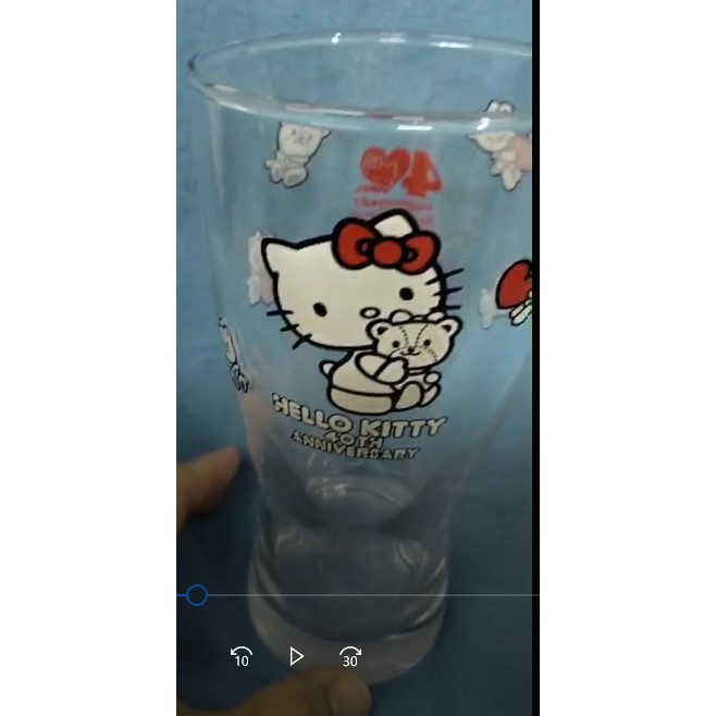 全新收藏/7-11 Hello Kitty 40週年經典玻璃曲線杯/Portable 城市環保隨手瓶/馬克杯