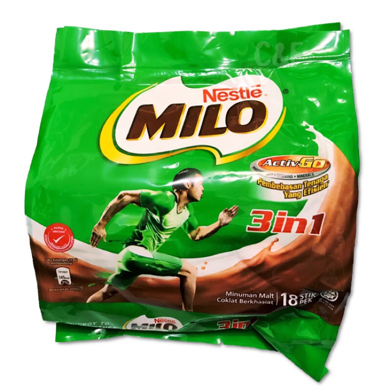 【現貨】馬來西亞’雀巢 Nestle〆美祿 Milo 3in1 可可粉 三合一沖泡飲 18包*33g/袋