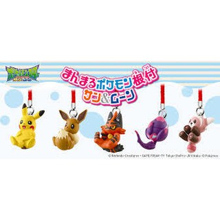 [日貨 T-ARTS 轉蛋&扭蛋機商品] 精靈寶可夢 神奇寶貝 公仔吊飾 皮卡丘 伊布 5款一套