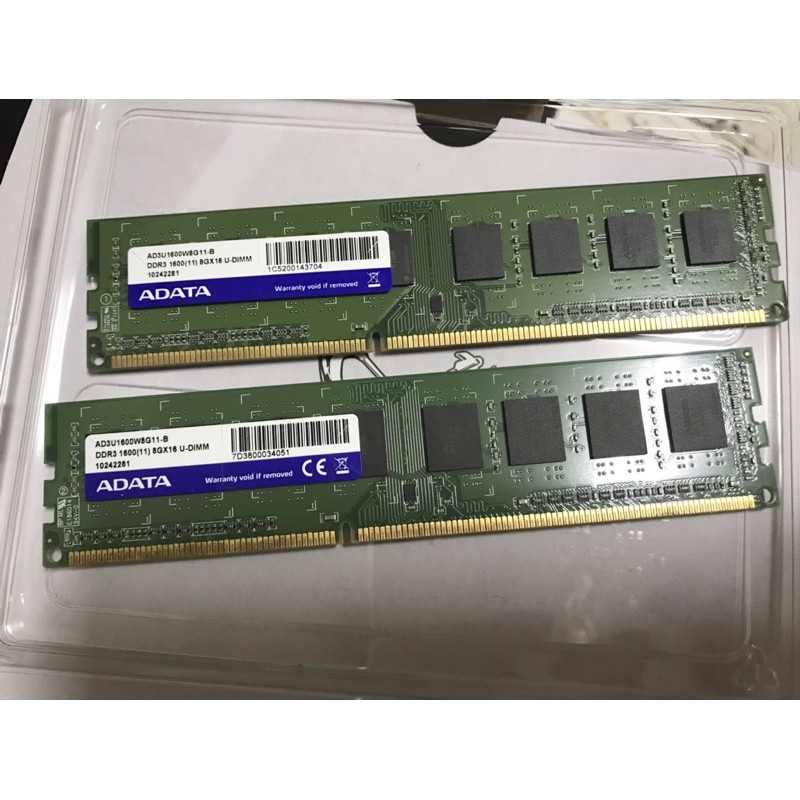 威剛8G DDR3 1600記憶體2張550