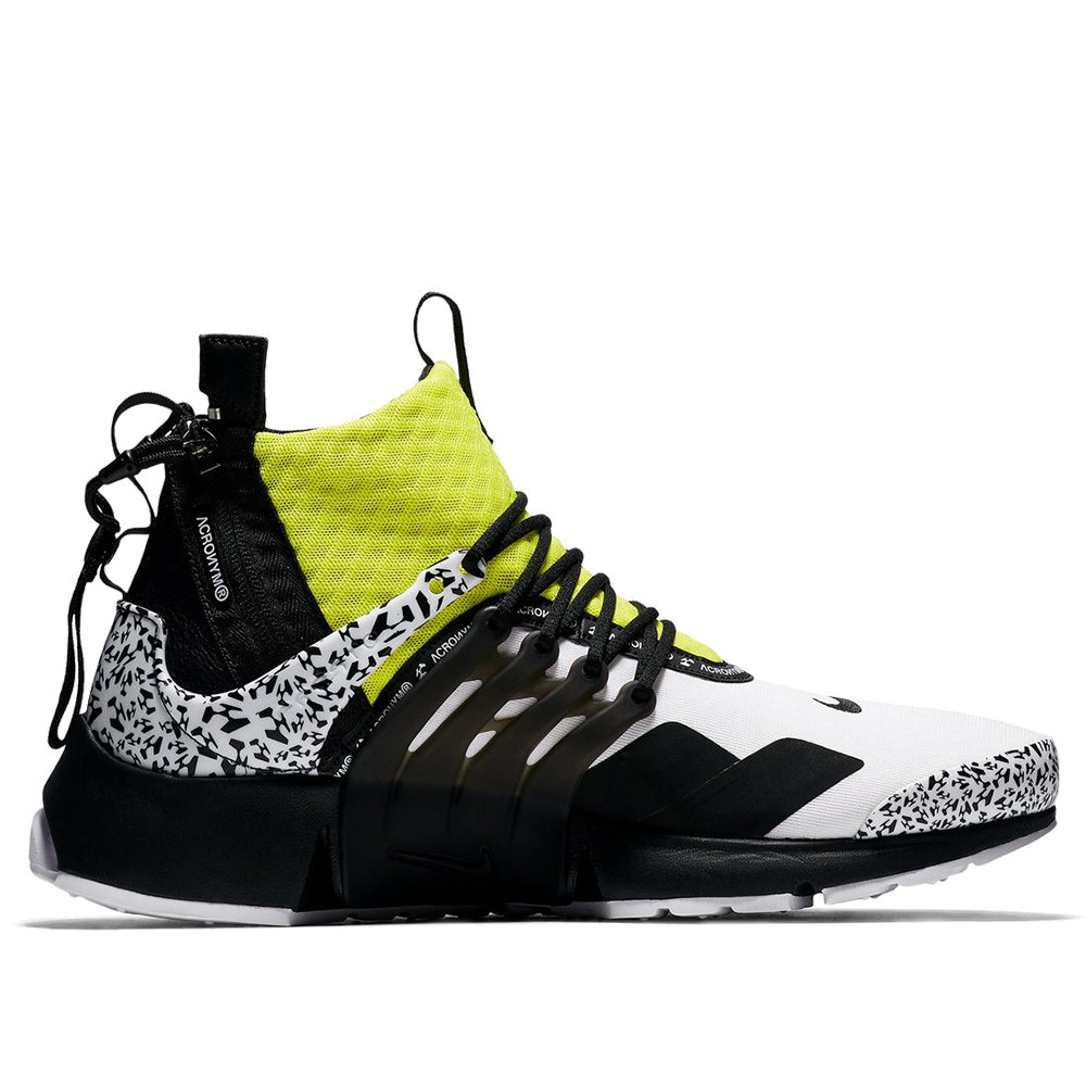 NIKE X ACRONYM AIR PRESTO MID 白黑黃【A-KAY0】【AH7832-100】