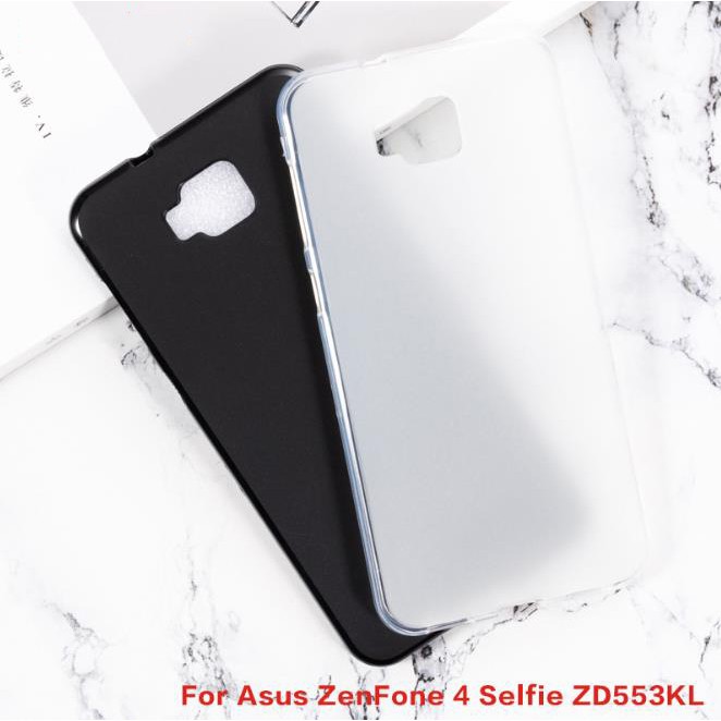 Tpu 凝膠後蓋適用於華碩 ZenFone 4 Selfie ZD553KL 保護套磨砂布丁保護套矽膠軟保護套
