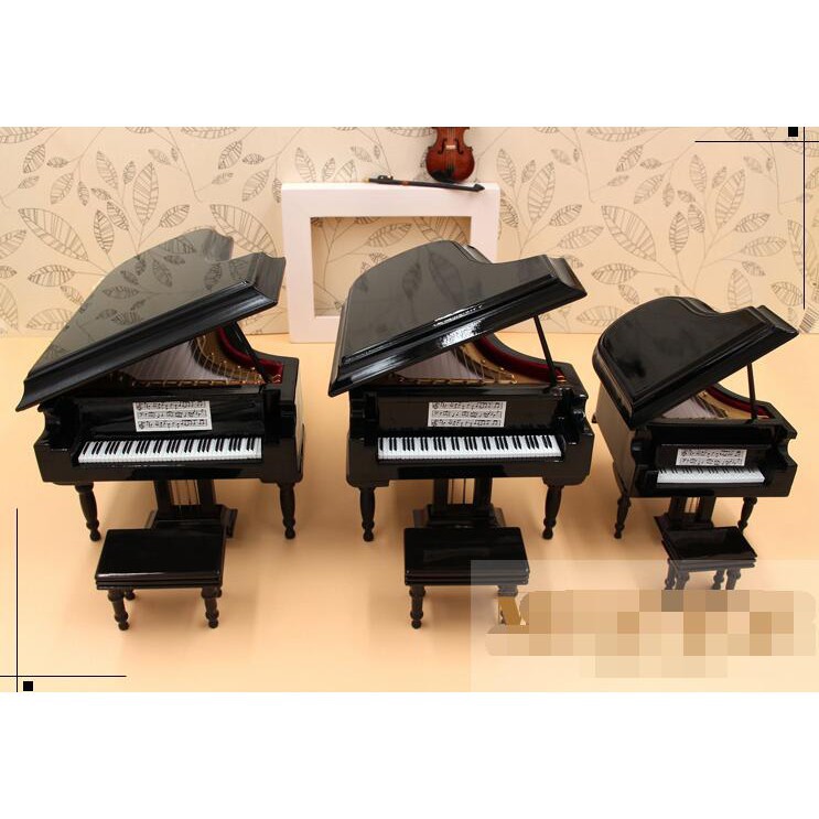 三角鋼琴模型擺件迷妳鋼琴模型禮物大仿真鋼琴音樂盒