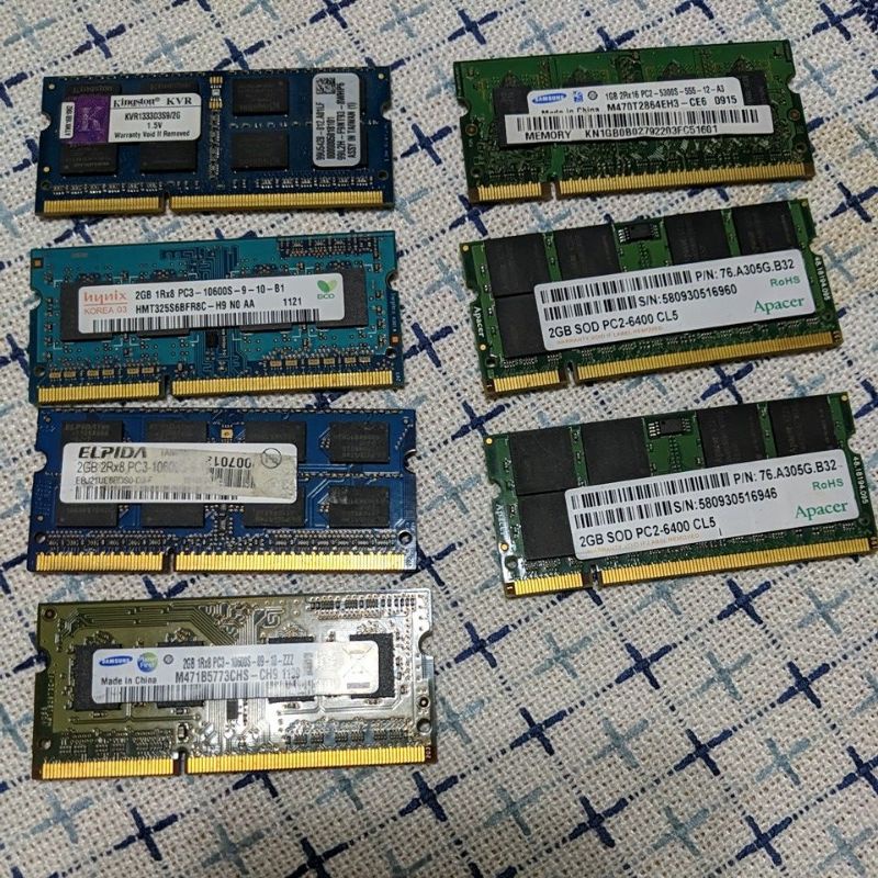 筆電記憶體 DDR2 DDR3 1G-2G