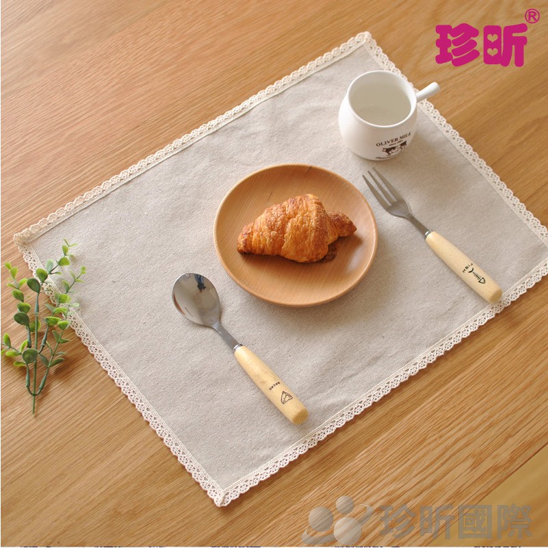 【珍昕】簡約素雅日式棉麻布桌墊 約長40 寬30cm 餐墊 桌墊 杯墊 西餐墊