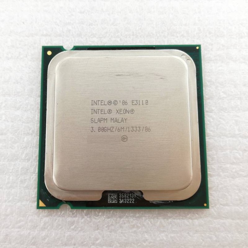 Intel Xeon E3110 處理器，775腳位、3.0 GHz，6MB快取、1333 MHz、伺服器拆機測試良品