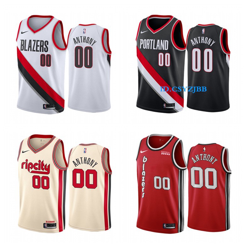 19 新賽季nike Nba球衣拓荒者隊00號安東尼甜瓜歸來城市版主客場復古版刺繡籃球衣 蝦皮購物