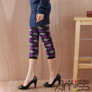 【Amiss】七分造型內搭褲襪-蘇格蘭學院風(2色) A720-5