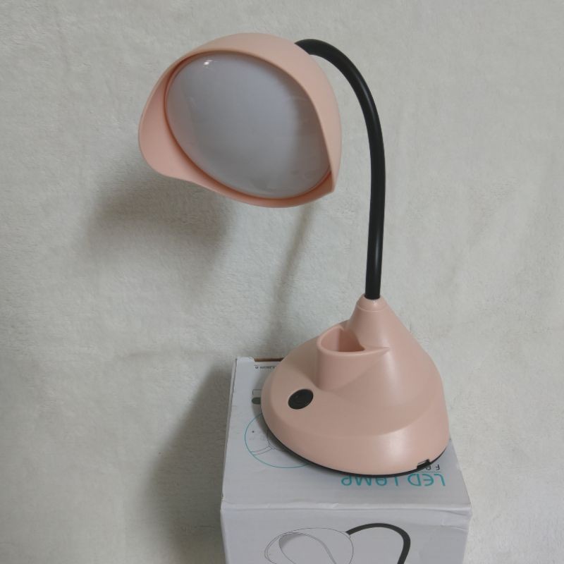 LED充電型小桌燈 LED桌燈 玫瑰粉 可彎蛇管